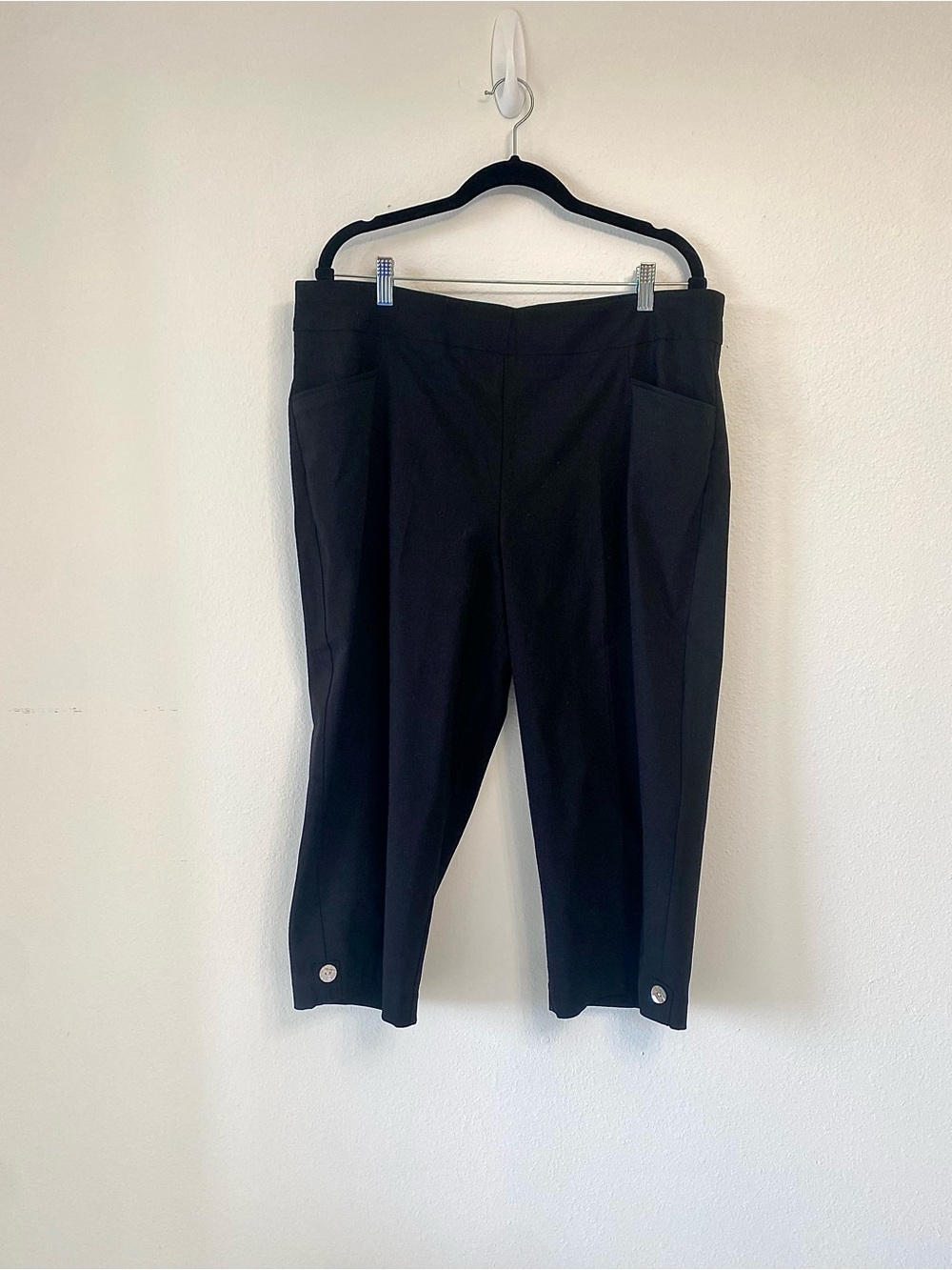New Coral Bay Women’s Black Capri Pants 18W / Flexible Waistband/ ComfortStretch